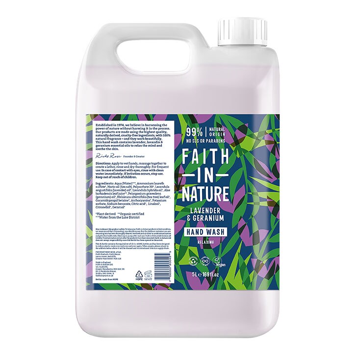 Faith In Nature Lavender & Geranium Hand Wash 5 Litre-1