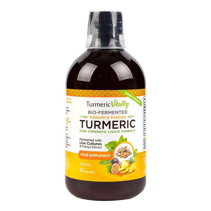 Turmeric Vitality Bio-Fermented Turmeric Liquid Pineapple Passion Flavour 500ml-1