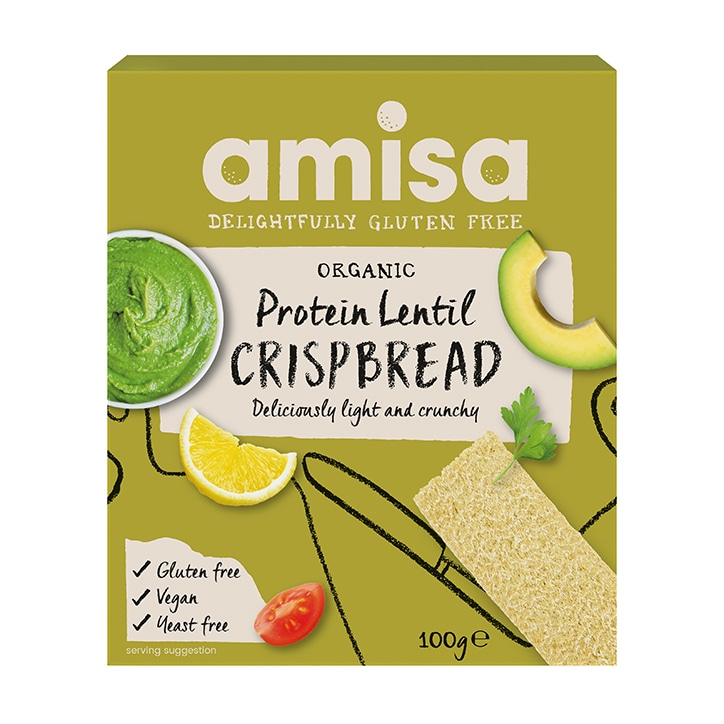 Amisa Organic Protein Lentil Crispbread 100g-1