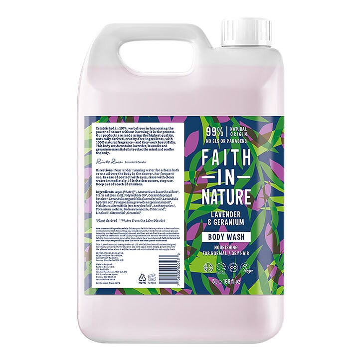 Faith in Nature Lavender & Geranium Body Wash 5L-1