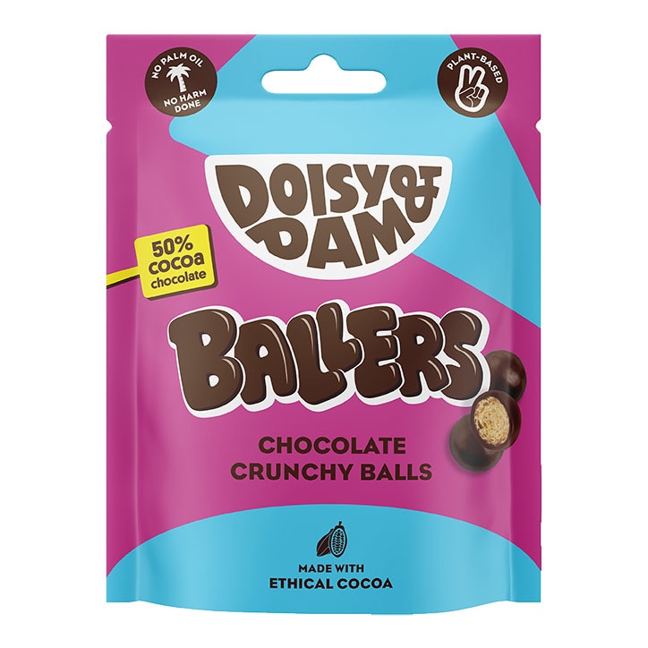 Doisy & Dam Ballers Vegan Crunchy Chocolate Balls 75g-1