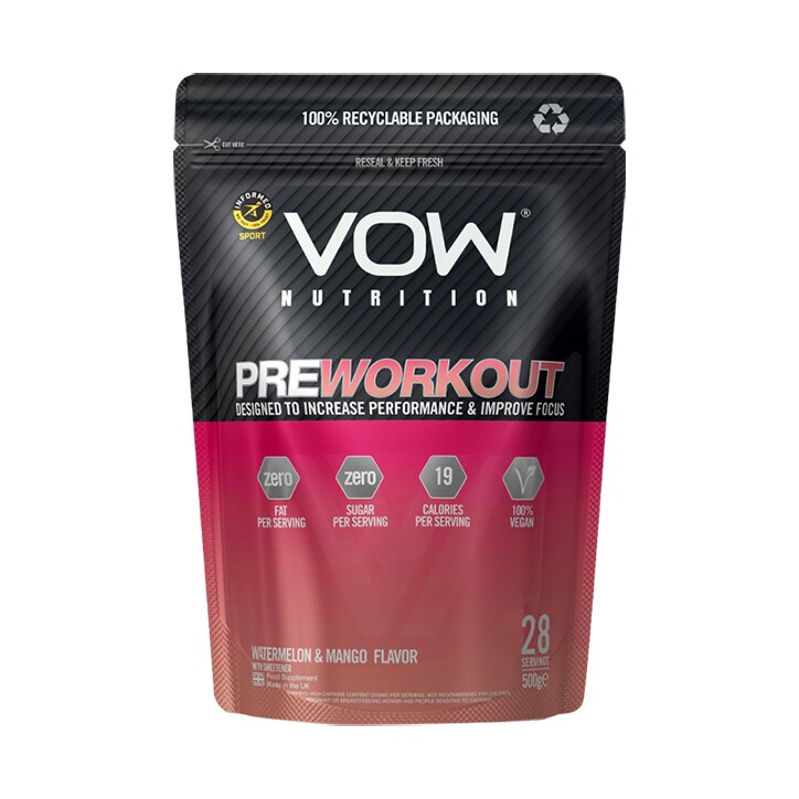Vow Nutrition Pre Workout Watermelon & Mango 500g-1