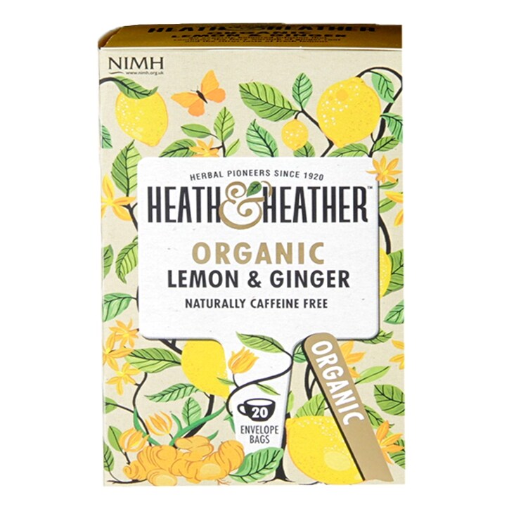 Heath & Heather Organic Lemon & Ginger 20 Tea Bags-1