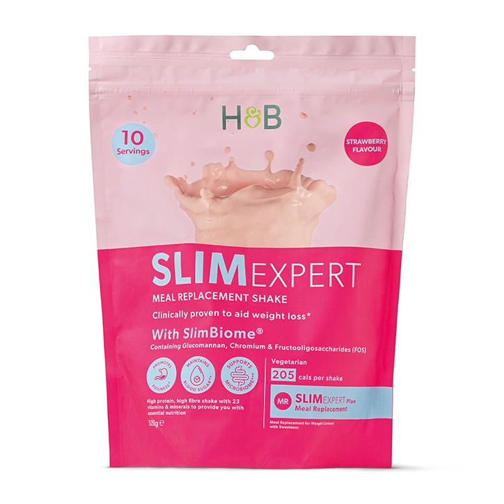 Holland & Barrett SlimExpert Meal Replacement Shake Strawberry Flavour 520g-1