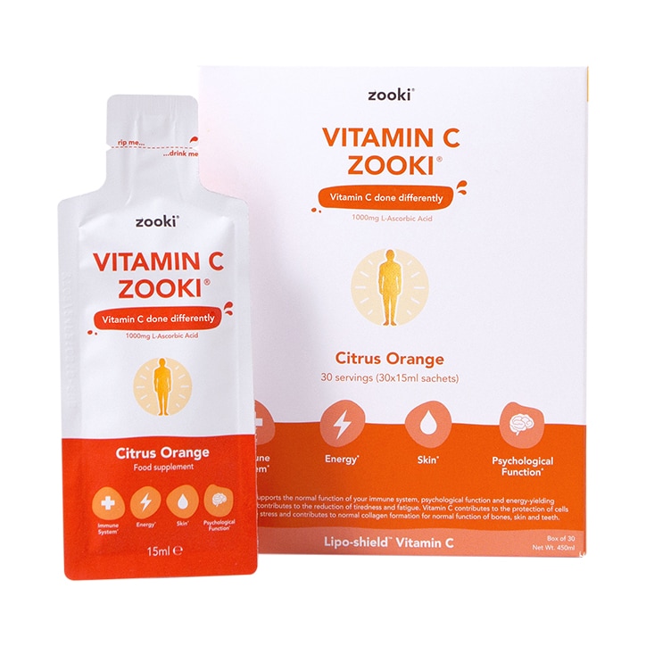 Zooki Vitamin C 1000mg 15ml Sachets 30 Pack-1