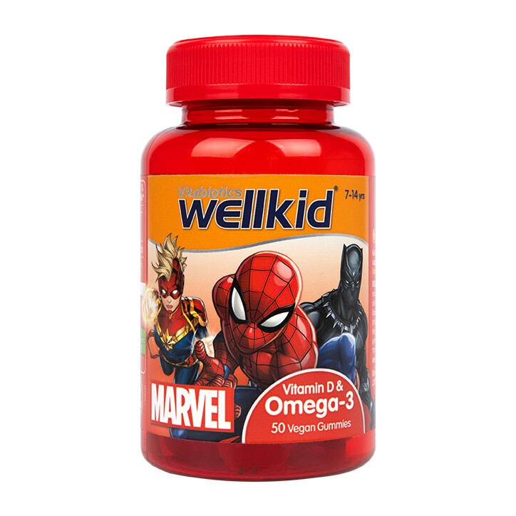 Vitabiotics Wellkid Marvel Vit D Omega 7-14 years 50 Vegan Soft Jellies-1
