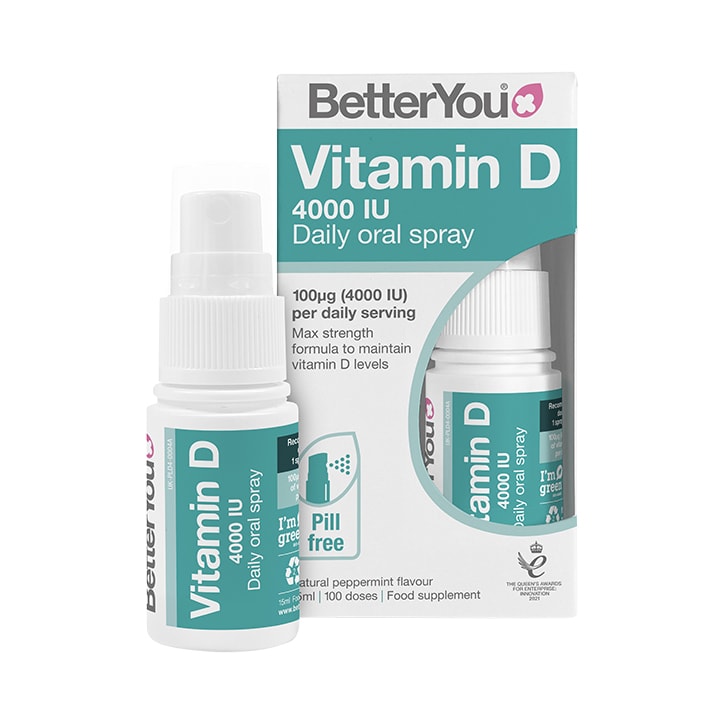 BetterYou D4000 Vitamin D Daily Oral Spray Peppermint Flavour 15ml-1