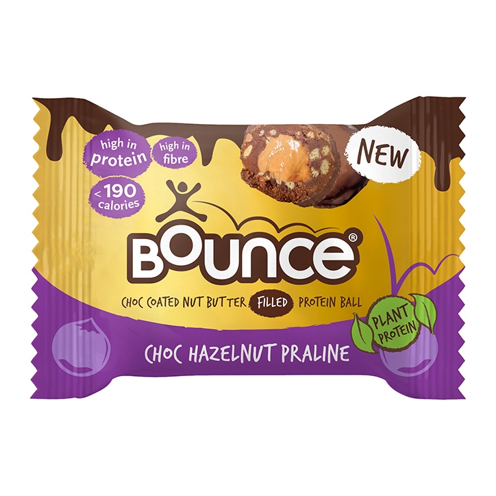 Bounce Dipped Chocolate Hazelnut Praline Plant Protein Ball 40g-1