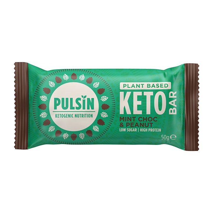 Pulsin Mint Chocolate & Peanut Keto Bar 50g-1