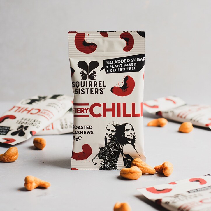Squirrel Sisters Fiery Chilli Cashews 25g