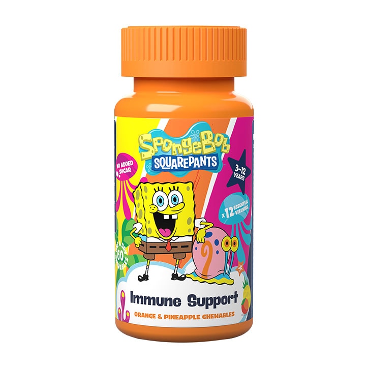 SpongeBob SquarePants Nickelodeon Immune Support Orange & Pineapple 60 Chewables-1