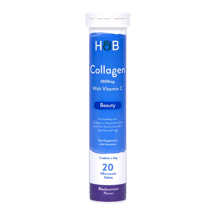 Holland & Barrett Bovine Collagen  Blackcurrant Effervescent 20 Tablets 1000mg-1