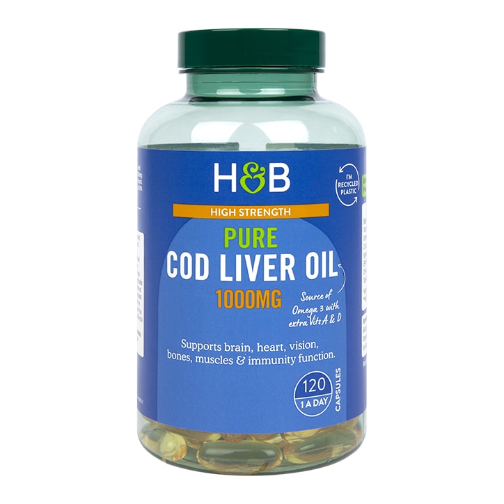 Holland & Barrett Pure Cod Liver Oil 1000mg 120 Capsules-1