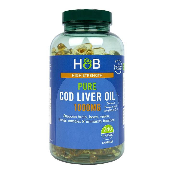 Holland & Barrett Pure Cod Liver Oil 1000mg 240 Capsules-1