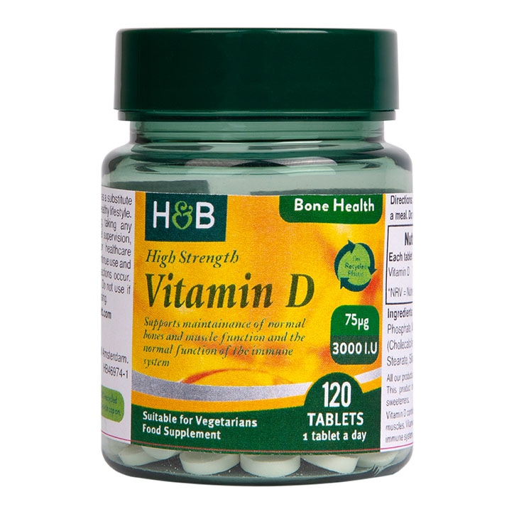 Holland & Barrett Vitamin D 3000 I.U. 75ug 120 Tablets-1