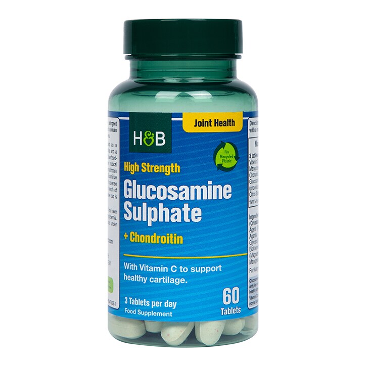 Holland & Barrett High Strength Glucosamine Sulphate & Chondroitin 60 Tablets-1