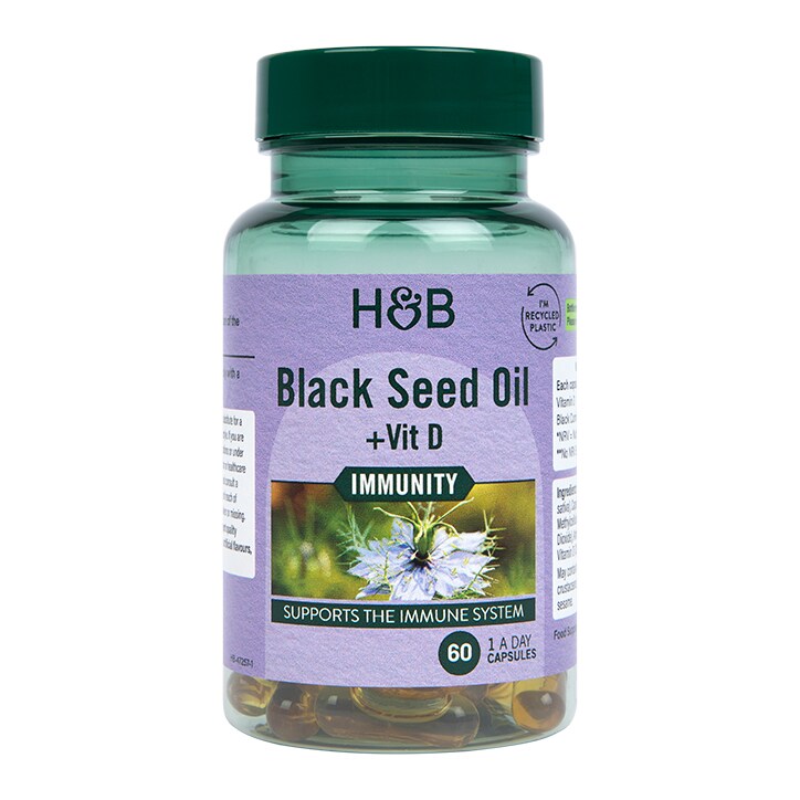 Holland & Barrett Black Seed Oil +Vit D 60 Capsules-1