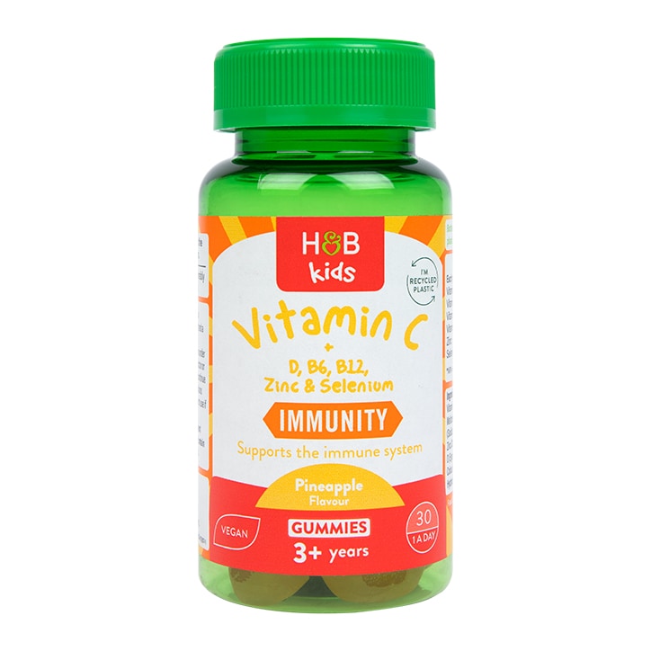 Holland & Barrett Kids Vitamin C Immune Support Pineapple Flavour 30 Gummies-1