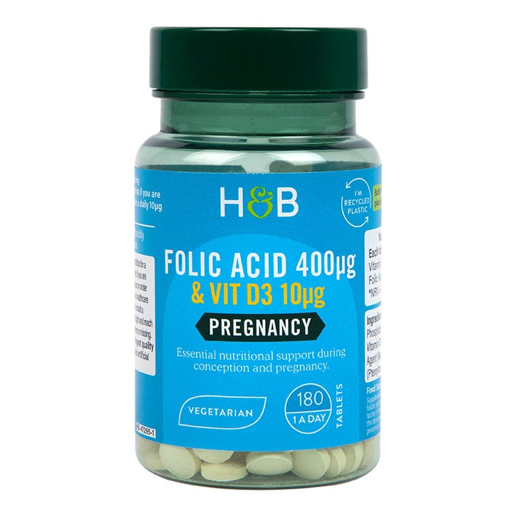 Holland & Barrett Folic Acid & Vitamin D3 180 Tablets-1