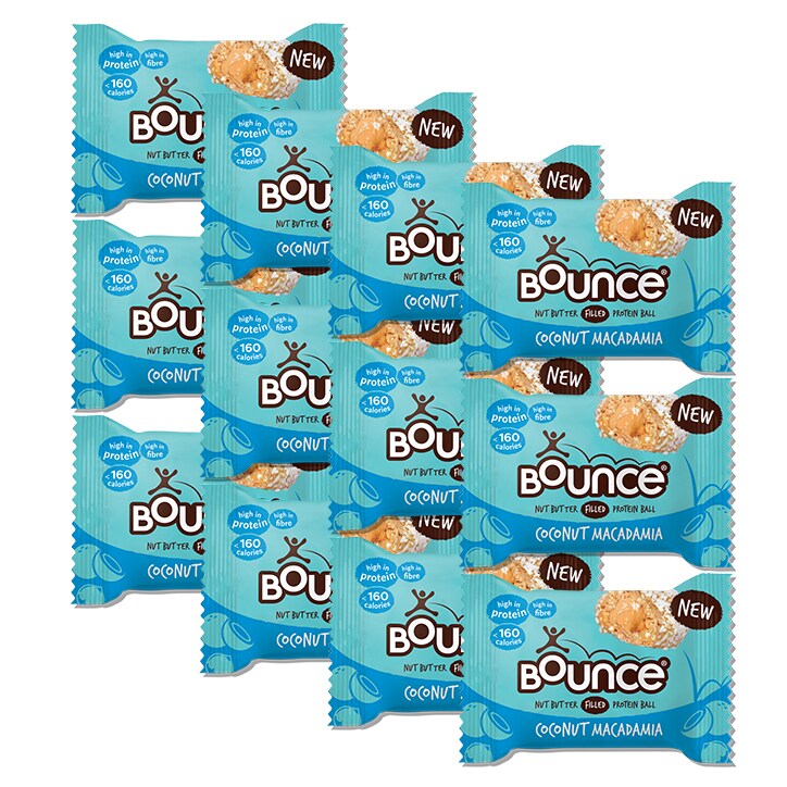 Bounce Coconut and Macadamia Filled Protein Ball 12x 35g-1