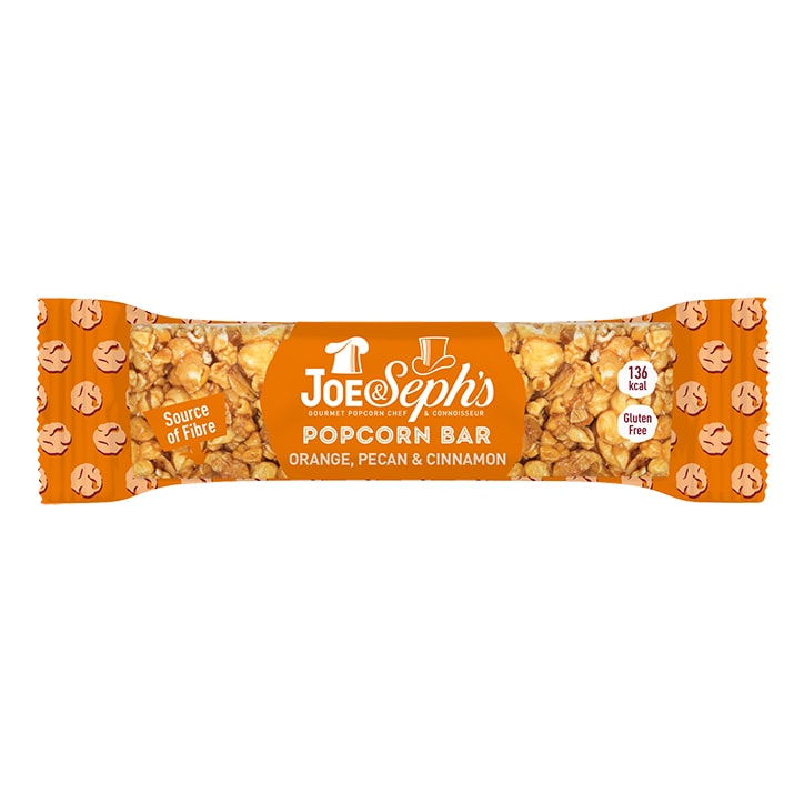 Joe & Sephs Popcorn Bar with Orange, Pecan & Cinnamon 27g-1
