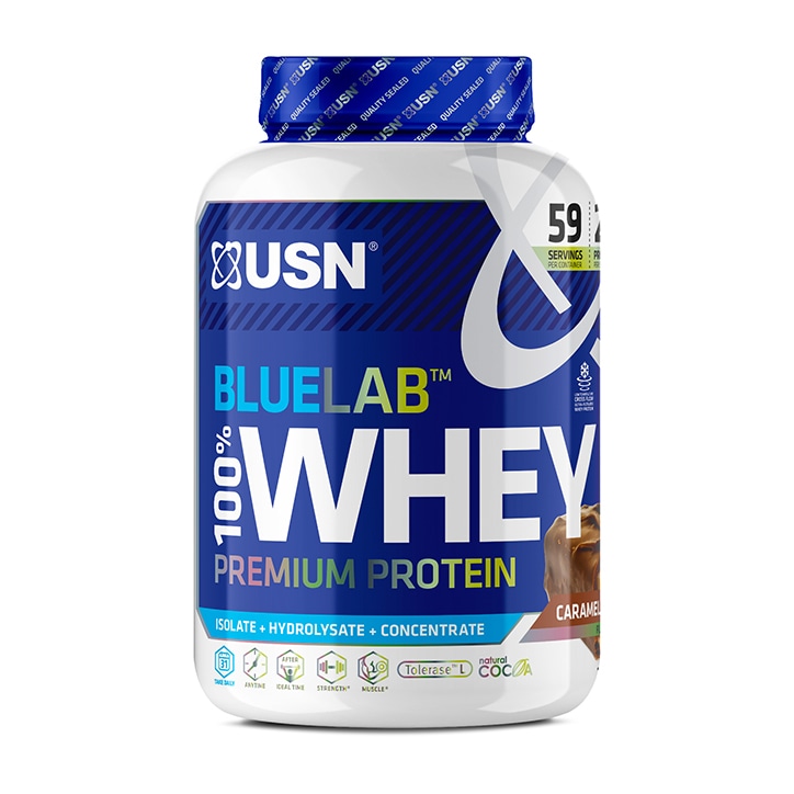 USN Blue Lab Whey Premium Protein Powder Chocolate Caramel 2kg-1
