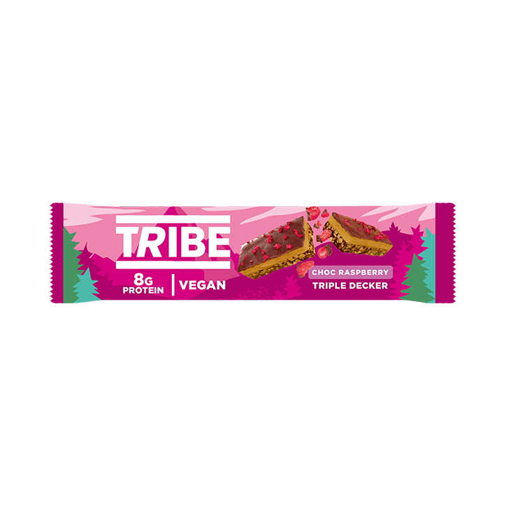TRIBE Nut Butter Triple Decker Choc Raspberry Bar 40g-1
