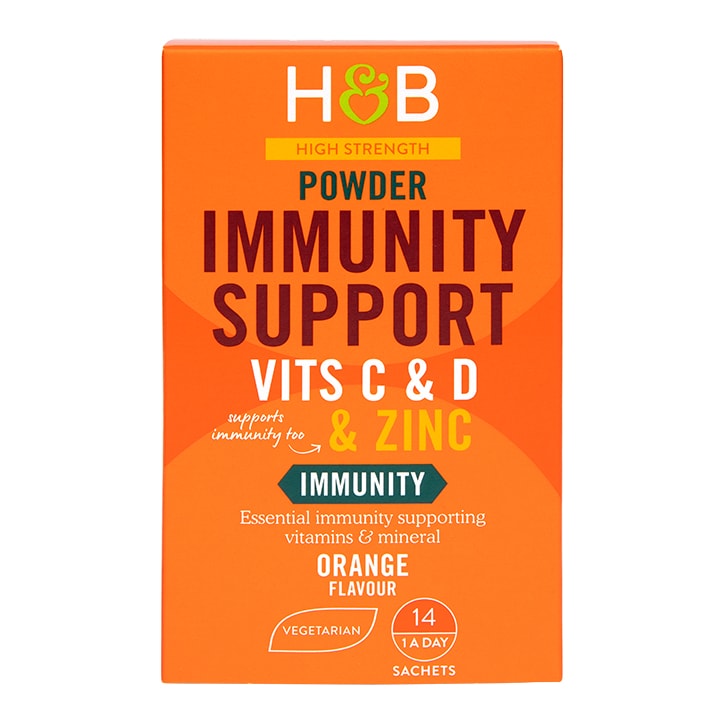 Holland & Barrett High Strength Immunity Support Powder Vits C & D & Zinc 14 Sachets-1