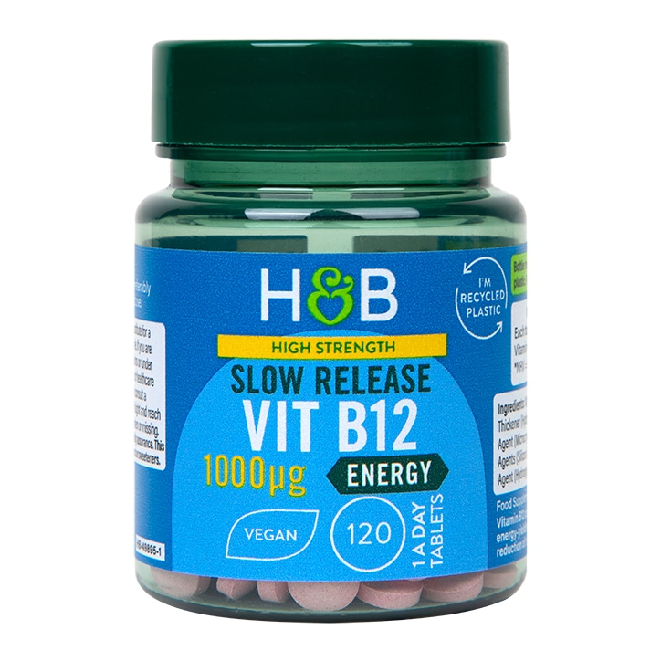 Holland & Barrett High Strength Slow Release Vitamin B12 1000ug 120 Tablets-1