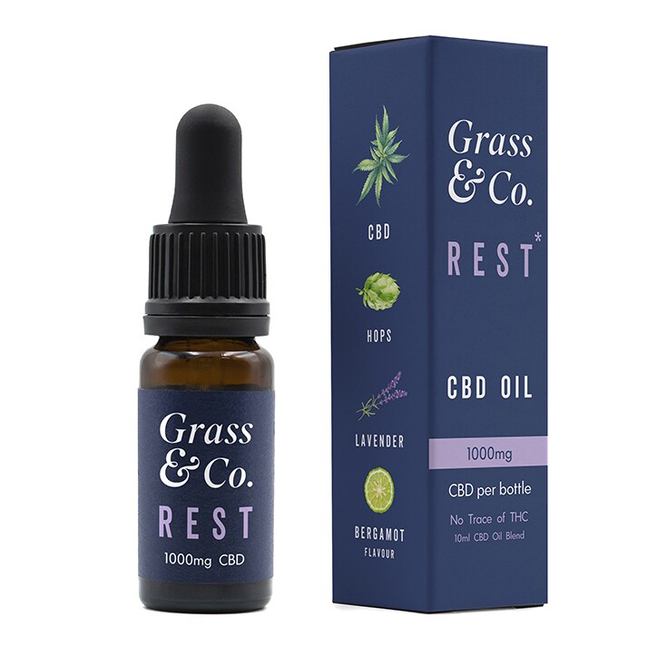 Grass & Co. REST CBD Consumable Oil 1000mg with Bergamot and Lavender 10ml-1