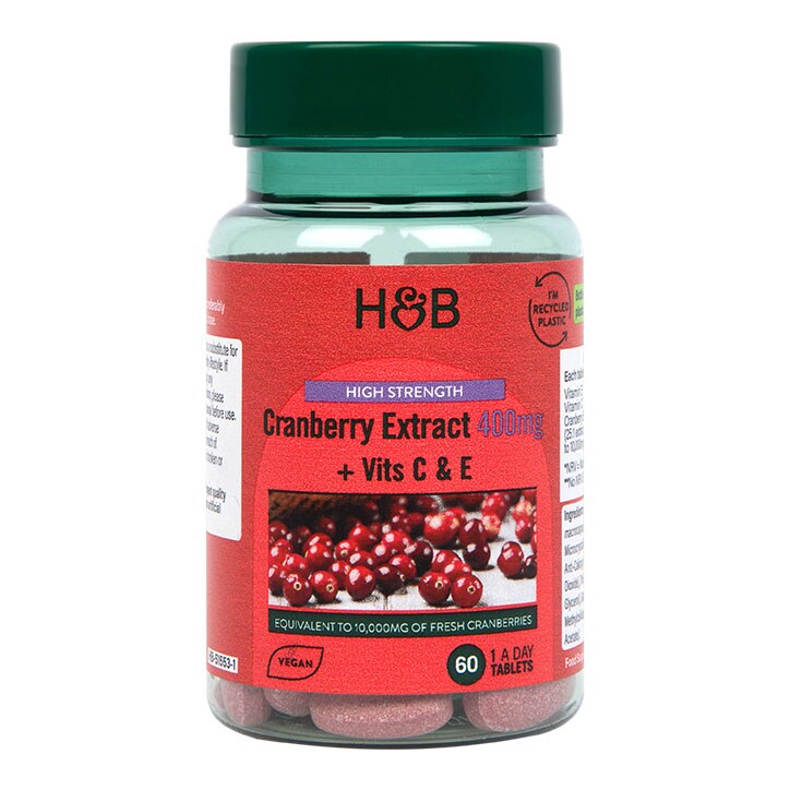 Holland & Barrett High Strength Cranberry Extract 400mg 60 Tablets-1