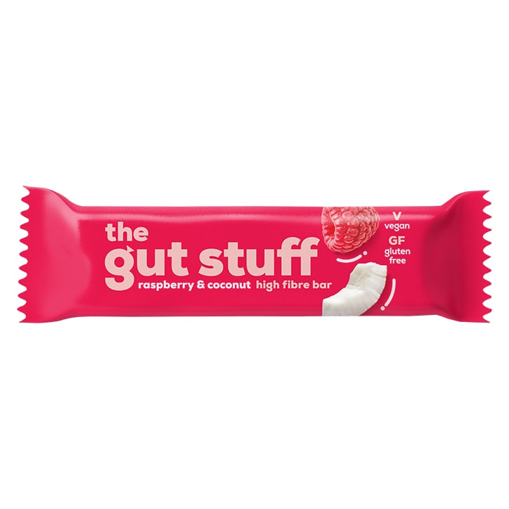The Gut Stuff Good Fibrations Raspberry & Coconut Snack Bar 35g-1