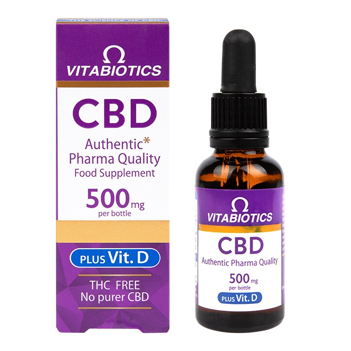 Vitabiotics Brains CBD Oil 500mg + Vitamin D 30ml-1