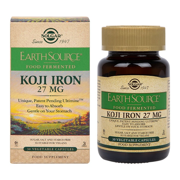 Solgar Earth Source Food Fermented Koji Iron 30 Capsules-1