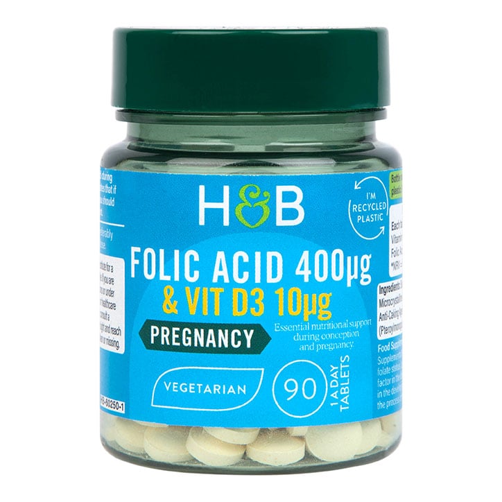 Holland & Barrett Folic Acid & Vitamin D3 90 Tablets-1