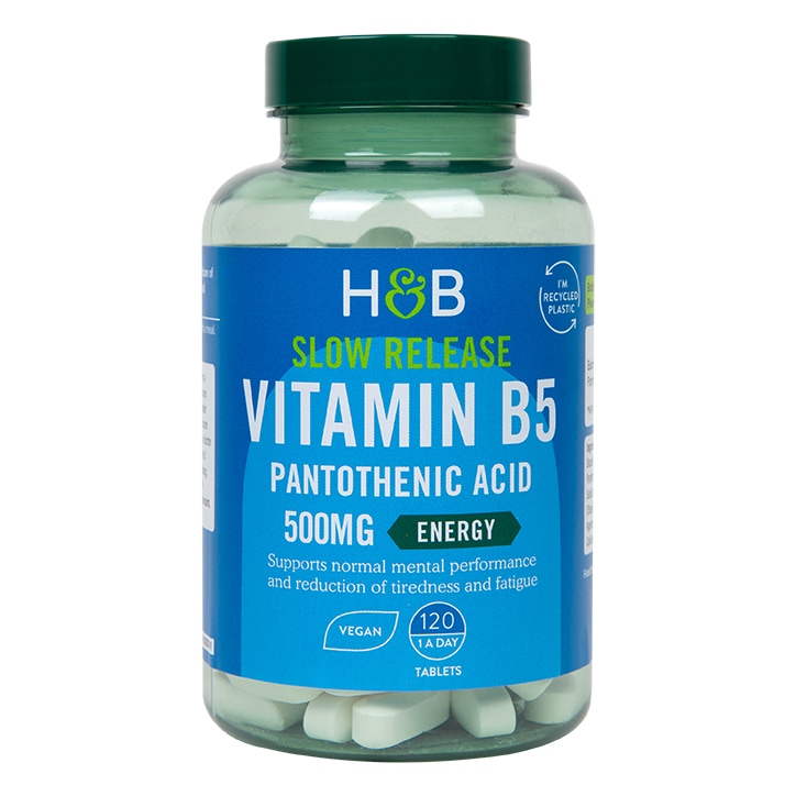 Holland & Barrett Slow Release Vitamin B5 + Panthothenic Acid 500mg 120 Tablets-1