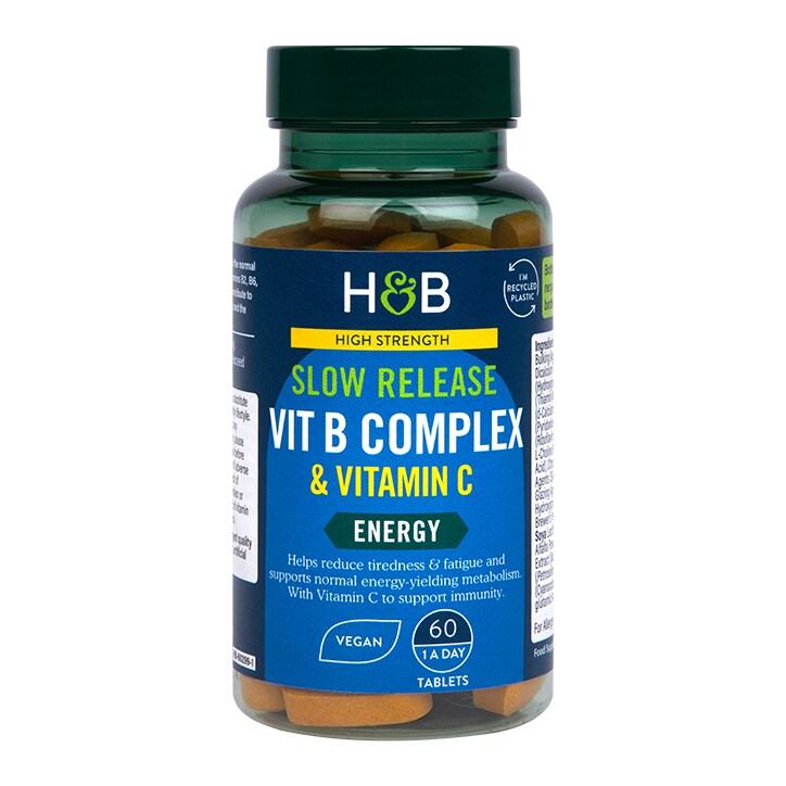 Holland & Barrett Super Strength Complete Vit B Complex + Vitamin C 60 Tablets-1