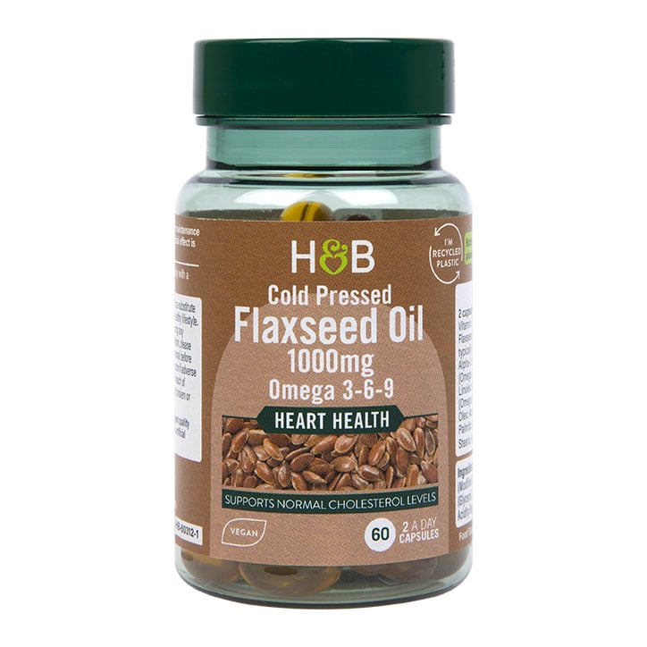 Holland & Barrett Vegan Flaxseed Triple Omega 3-6-9 Oil 60 Capsules-1
