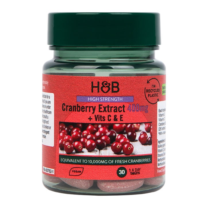 Holland & Barrett High Strength Cranberry Extract 400mg 30 Tablets-1