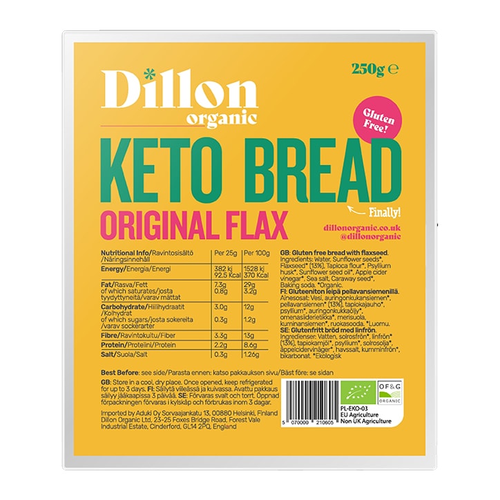 Dillon Organic Original Flax Keto Bread 250g-1