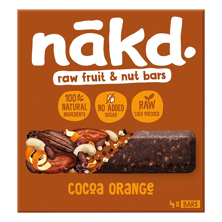 Nakd Raw Fruit & Nut Bars Cocoa Orange 4x 35g-1