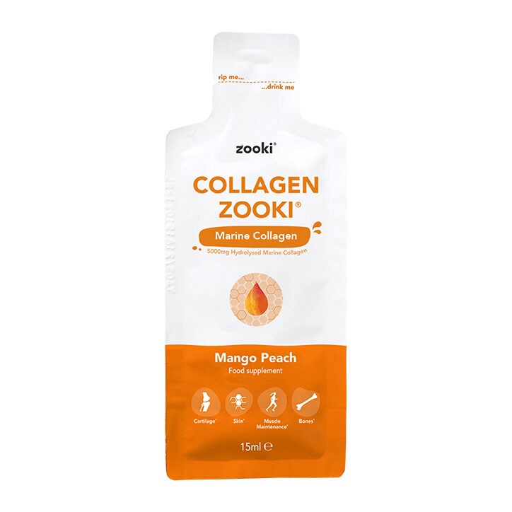 Zooki 5000mg Hydrolysed Marine Collagen Mango Peach Flavour 15ml Sachet-1