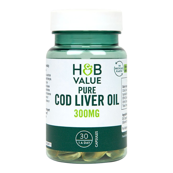 H&B Value Pure Cod Liver Oil 300mg 30 Capsules-1