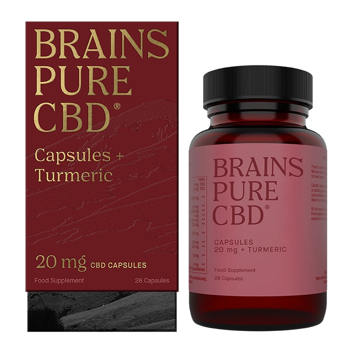 Brains Pure CBD + Turmeric 28 Capsules-1