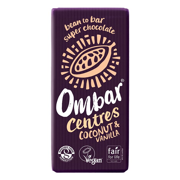 Ombar Centres Coconut & Vanilla Chocolate Bar 70g-1