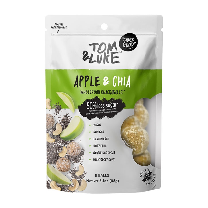 Tom & Luke Reduced Sugar Snackaballs Apple and Chia 88g-1