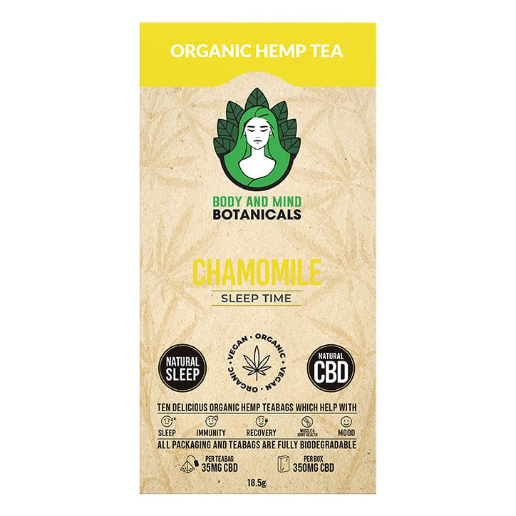Body & Mind Botanicals CBD Hemp Tea Chamomile 10 Tea Bags-1