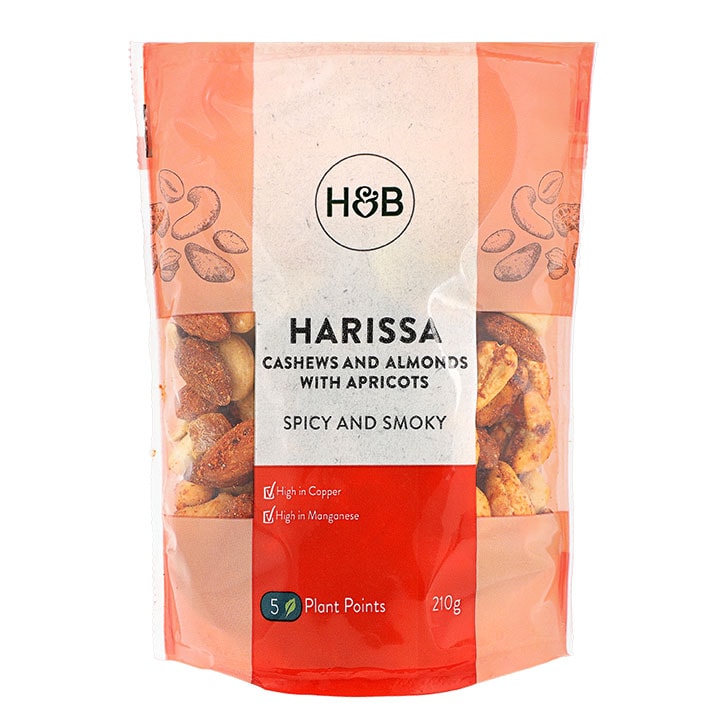 Holland & Barrett Harissa Cashews and Almonds with Apricots 210g-1