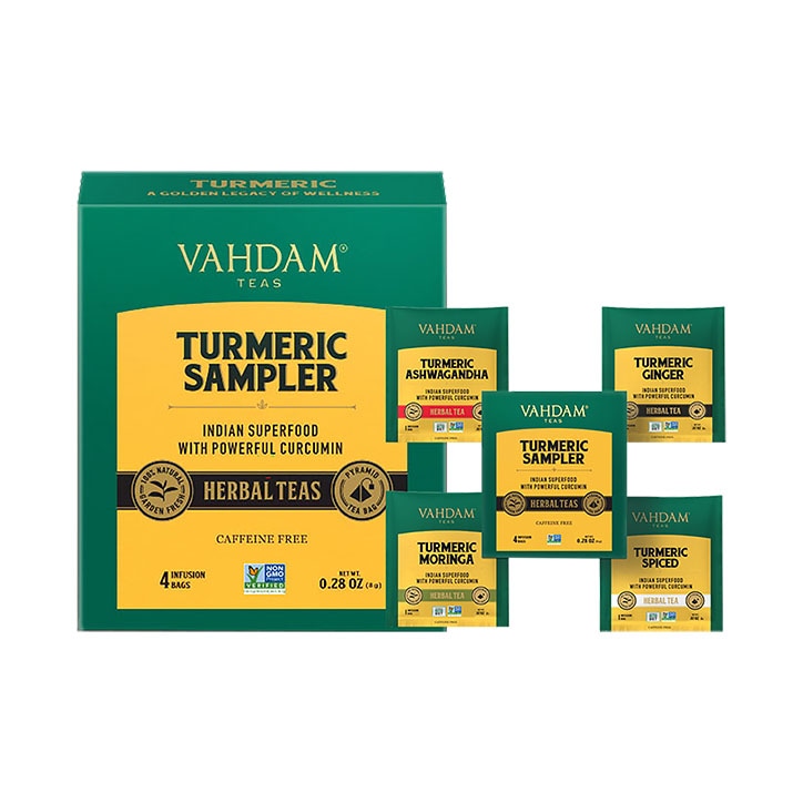Vahdam Turmeric Tea Variety Pack (4 Tea Bags)-1