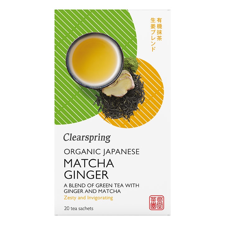 Clearspring Organic Japanese Matcha Ginger, Green Tea 20 Tea Bags-1